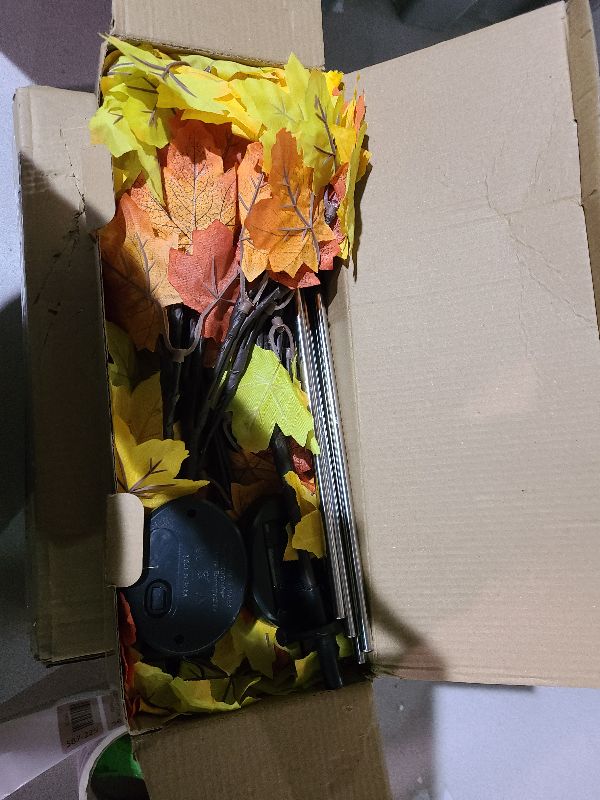 Photo 1 of 4Pack Fall Solar Lights Outdoor Waterproof,80LED 160 Maple Leaves Solar Garden Lights Outside, Autumn Artificial Tree Pathway Lights for Patio,Halloween,Thanksgiving,Fall Decoration