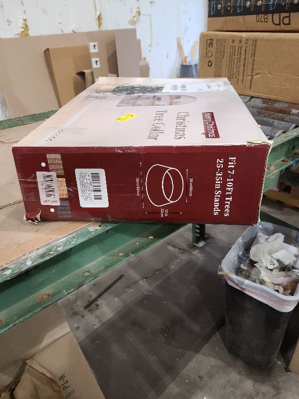 Photo 1 of 36in Extra Large Christmas Tree Collar - Wicker Woven Tree Collars for Artificial Trees - Large Rattan Rustic Farmhouse Basket for Tree Base Cover with Cord Cut-Out for 7.5ft 9ft 12ft Tree(Natural)