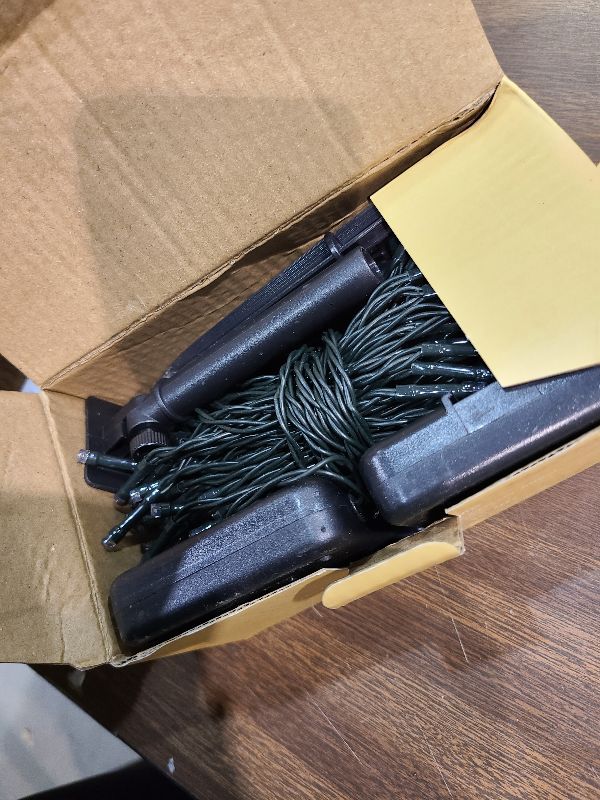 Photo 1 of 2 Pack 200 LED Solar String Lights for Outside, Solar Christmas Lights Outdoor Waterproof, Solar Outdoor String Light with 8 Lighting Modes for Xmas Tree Wedding Party Garden Decorations (Warm White)