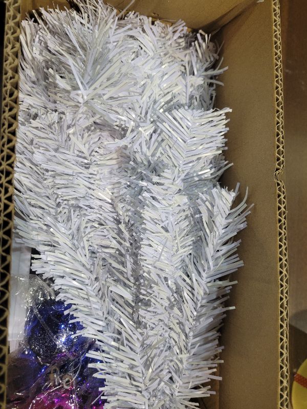 Photo 1 of [ Remote Control & 8 Modes ] 3 Ft Christmas Tree with Timer 50 Warm White & Multi Color Lights, 15 DIY Ornaments 3D Star Topper - Artificial Small Christmas Tree for Home Indoor Tables - White