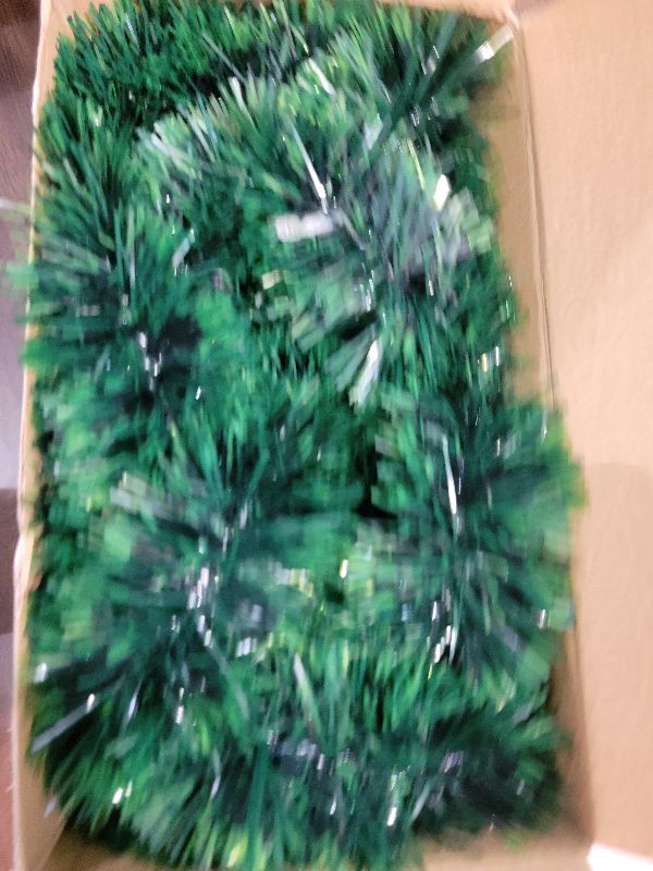 Photo 1 of 2 Pack Christmas Garland with Lights, Total 38 Feet 80 Led Battery Operated Pre-Lit Long Garland for Stairs Railing Fireplace Mantle Office Door Frame Decor Green Greenery Indoor Outdoor Decorations