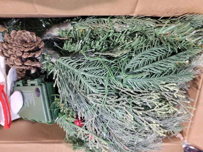 Photo 1 of 2 Pack 24 Inch Lighted Outdoor Christmas Tree with Lights, Battery Operated Pre-lit Pathway Urn Filler, Christmas Porch Decorations for Home, Porch & Yard