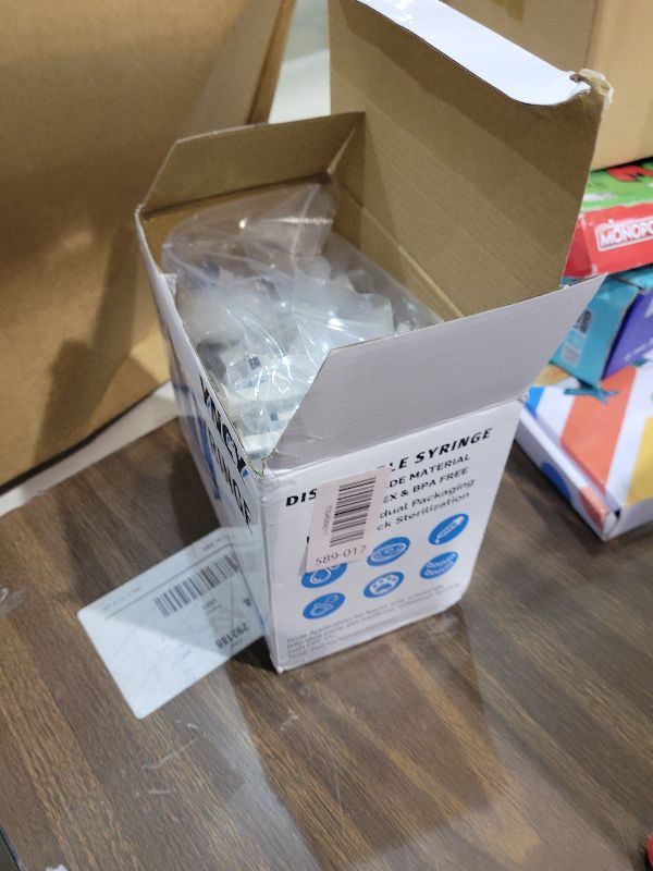 Photo 1 of 100 Pack 10ml Syringes with Cap, Luer Slip Tip, 10cc syringe Whole Pack Bulk Sterile Sealed, No Needle