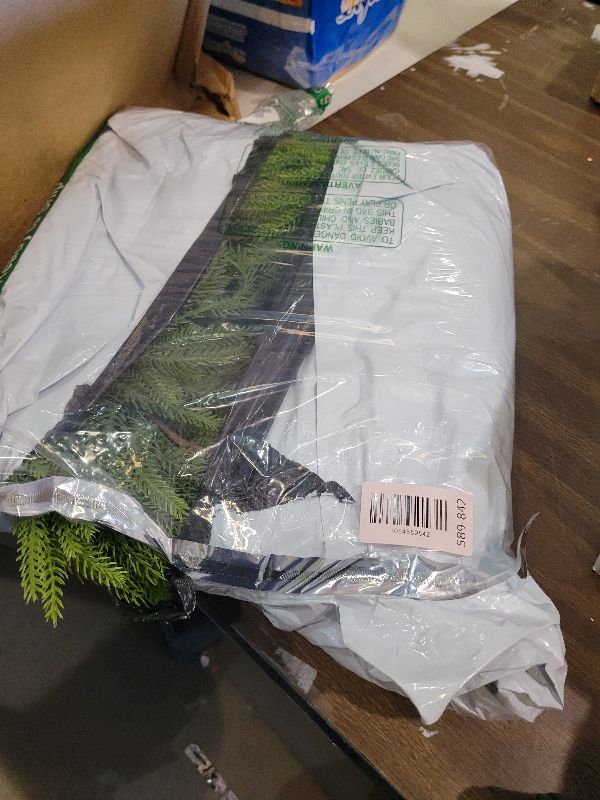 Photo 1 of 6FT Norfolk Pine Garland, Luxury 120 Tips Realistic Artificial Christmas Garland for Mantle and Table, Outdoor Christmas Decorations Indoor Winter Pine Garland Holiday Decorations