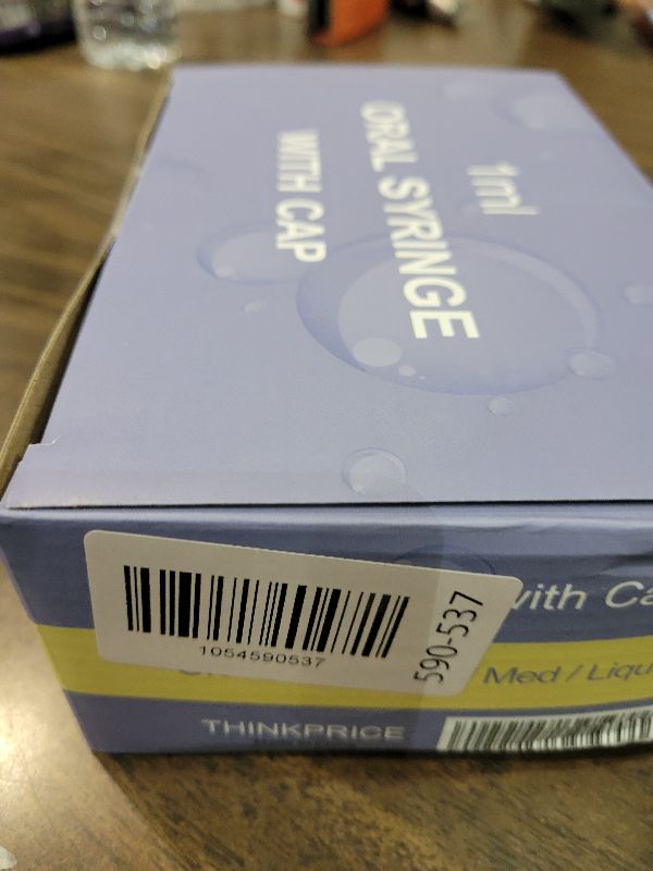 Photo 1 of 50 Pcs 1ml Syringes with Caps Oral Dispenser Individually Sterile Warpped for Medicine Dropper, Colostrum Collect Feeding Pets, Liquid