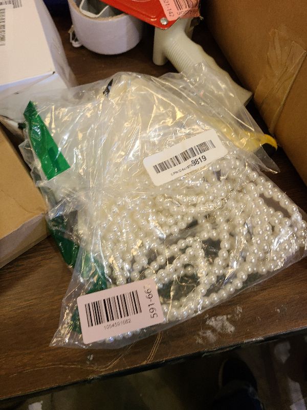 Photo 1 of 18 Pcs Bow Ornaments for Christmas Tree,Include 6 White Pearl Bows 12 Beige Satin Ribbon Bows,Bow Ornaments Christmas Tree Toppers for Home Wreath Fireplace Xmas Gift Packaging Wedding Party Decor