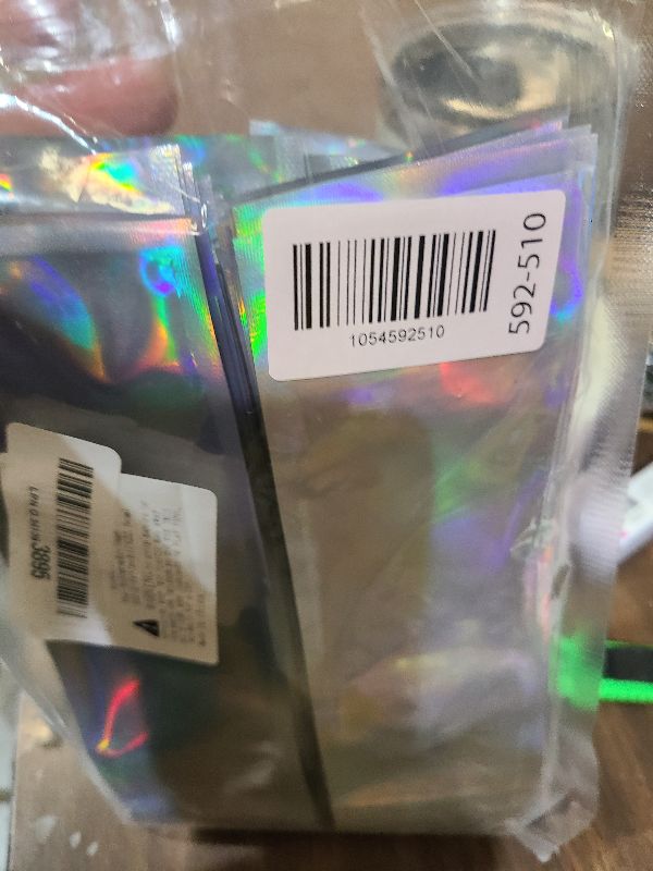 Photo 1 of 100 Pcs 2.7x9 Inch Holographic Pen Bags - Resealable Smell-Proof Packaging Bags for Party Favors, Food Storage, Cosmetics, Jewelry, Craft Supplies & Lip gloss