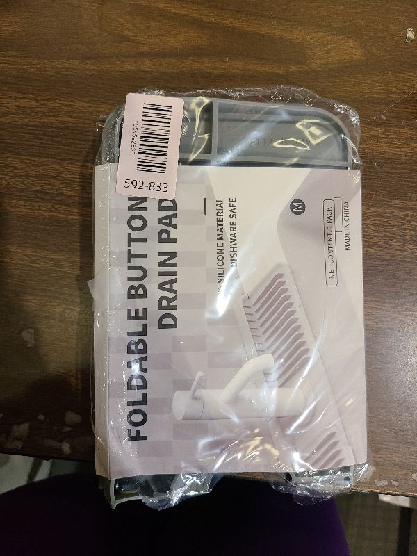 Photo 1 of 17.7" Silicone Sink Splash Guard - Multi-Functional Kitchen Sink Mat with Drip Tray, Sponge Holder & Soap Dish, 6° Slope Design for Easy Drainage, Foldable & Fasten Button for Secure Fit,?Grey?