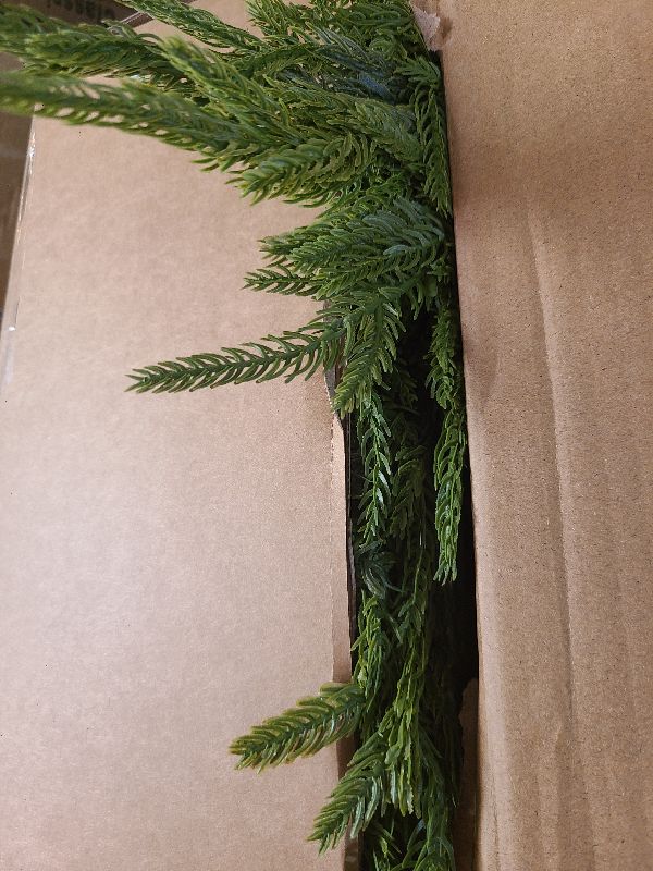 View 2 of Artificial Norfolk Pine Garland - Faux Christmas Garland Fake Green Garland for Fireplace,Table, Stairs, Mantle, Window,Indoor Outdoor,Home,Holiday Decor (1 PCS,16 FT)