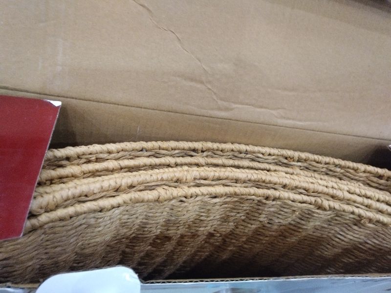 Photo 1 of 36in Large Christmas Tree Collar - Wicker Woven Tree Collars for Artificial Trees - Handmade Rattan Rustic Farmhouse Basket for Tree Base Cover with Cord Cut-Out for 7.5ft 8ft 9ft 10ft Trees (Natural)