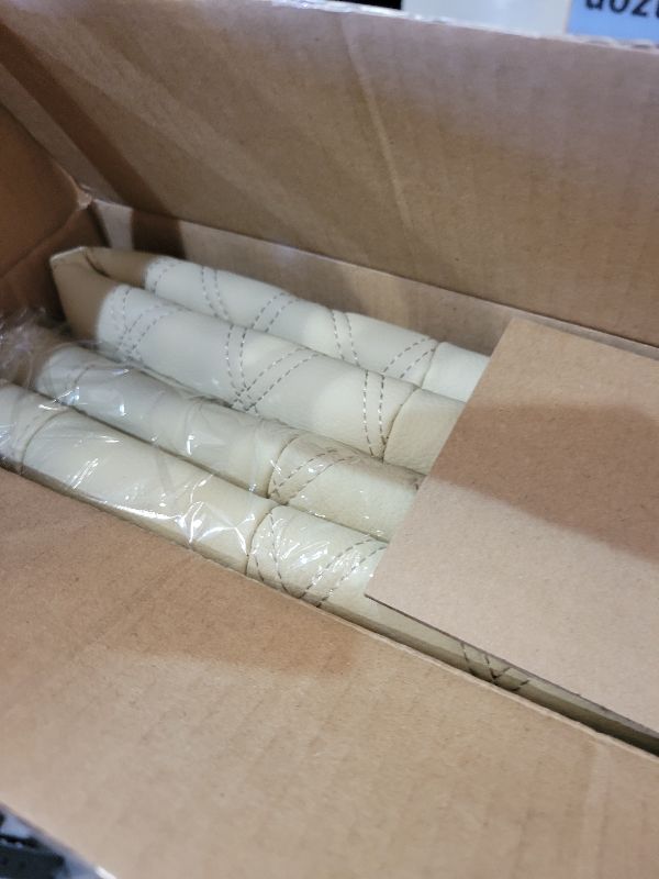 Photo 1 of 2 Pack Leather Front Car Seat Cover Bottom Car Seat, Anti-Slip and Full Wrap Driver Car Seat Protectors with Storage Pocket, Luxury Waterproof Bottom Auto Seat Cushion for Most Vehicles(Yellow Beige)