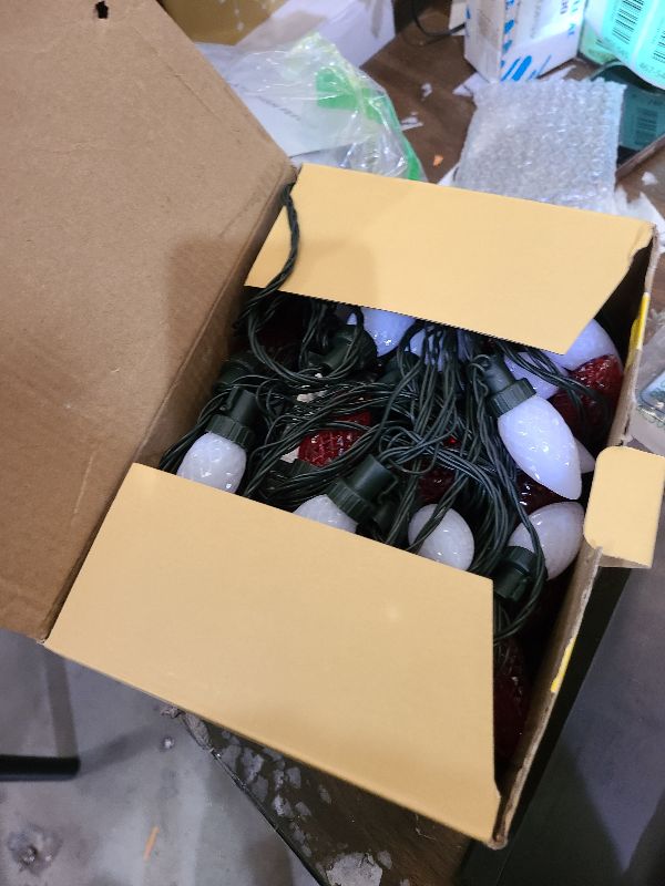 Photo 1 of 2-Pack Connectable C9 Christmas Lights Outdoor Indoor, 66 FT 100 LED Christmas String Lights Plug in with 8 Modes & Timer, Waterproof Fairy Twinkle Light for Xmas Tree Yard Decorations (Red and White)