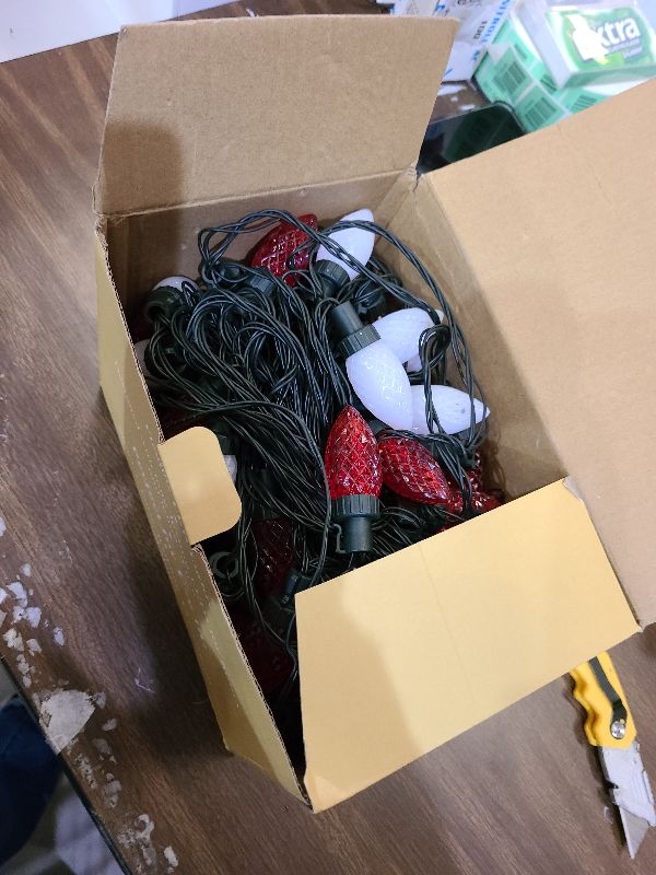 Photo 1 of 2-Pack Connectable C9 Christmas Lights Outdoor Indoor, 66 FT 100 LED Christmas String Lights Plug in with 8 Modes & Timer, Waterproof Fairy Twinkle Light for Xmas Tree Yard Decorations (Red and White)