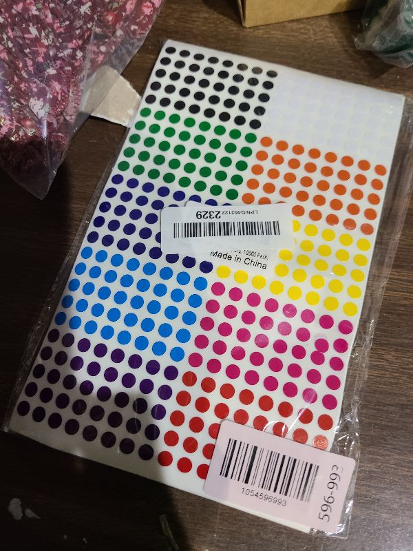 Photo 1 of 10000 Pcs 1/4" Small Colored Dot Stickers Tiny Round Labels, 10 Colors Circle Stickers for Office Classroom