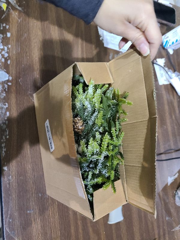 Photo 1 of 2 Pack Christmas Candle Rings Wreaths with White Berries and Pinecones, 11.6 Inch Artificial Pine Spruce Farmhouse Candle Rings for Pillar Candles, Winter Table Centerpieces, Christmas & Wedding Decor