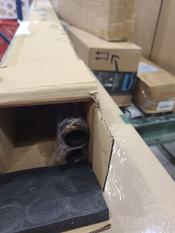 Photo 1 of 1 1/8 Inch Diameter Curtain Rods, 144-240” Telescoping Large Single Window Drapery Rod Heavy Duty With Adjustable Modern Brackets, Warm Gold