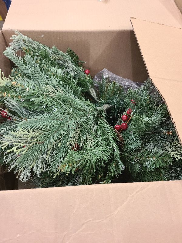 Photo 1 of 2 Pack 24 Inch Lighted Outdoor Christmas Tree with Dual Color LED Lights, Remote Control Battery Operated Pre-lit Pathway Urn Filler, Christmas Porch Decorations for Home, Porch & Yard