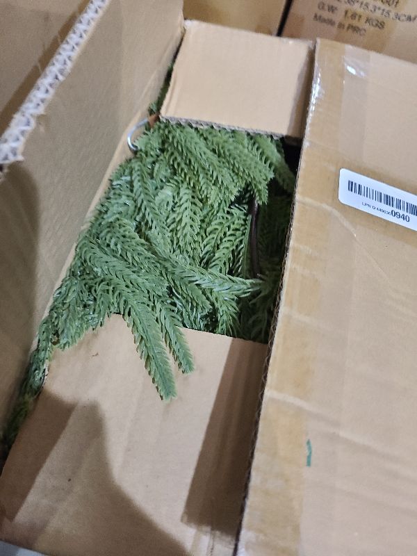 Photo 1 of 2-Pack 6FT Artificial Norfolk Pine Christmas Garland - Real Touch PE Faux Greenery, Waterproof Indoor Outdoor Decor for Mantel, Staircase, Fireplace, Front Door, Holiday Xmas Decoration