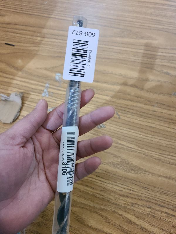 Photo 1 of 1/2" x 9" Auger Drill Bit for Soft and Hard Wood, Plastic, Drywall and Composite Materials - 1/4" Quick Change Hex Shank Tri Flute Wood Drill Bit
