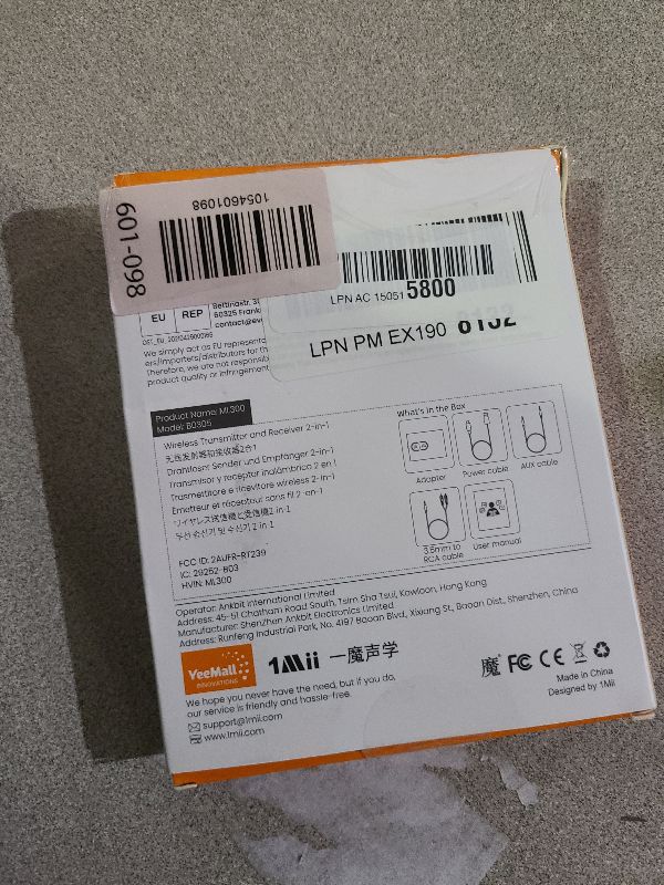 Photo 1 of 1Mii Bluetooth 5.3 Transmitter Receiver for TV to Wireless Headphones, Dual Link AptX Adaptive/Low Latency/HD Audio, Aux Adapter for Home Stereo, Airplane, Boat, Gym