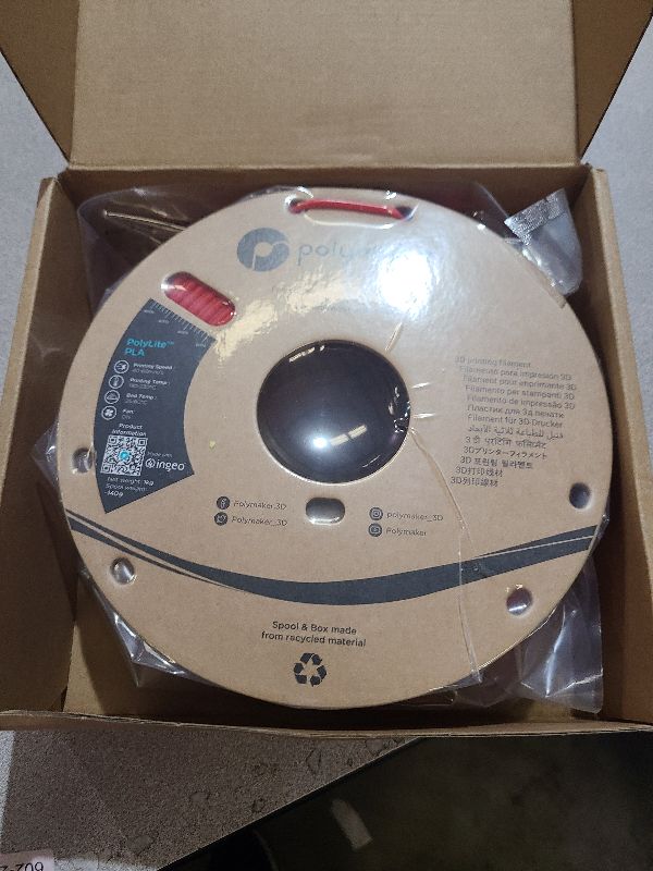 Photo 1 of Polymaker PLA Filament, Red 3D Printing PLA Filament 2.85mm 1kg - PolyLite 3D Printer PLA Filament, Dimensional Accuracy +/- 0.03mm, Compatible with Most 3D Printer, Red