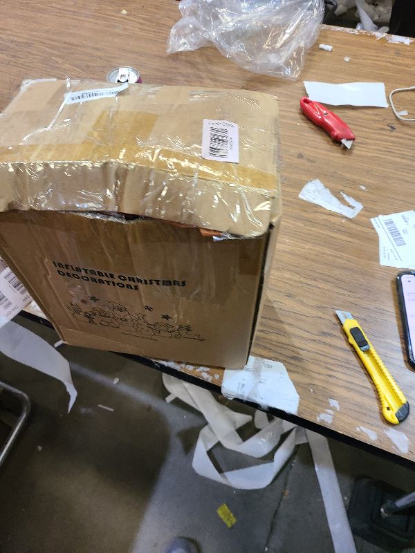 Photo 1 of 12FT Christmas inflatables, Christmas Inflatable Outdoor Decoration Sitting Reindeer with Built-in Led Lights, Christma Blow Ups Outdoor Roof Yard Lawn Xmas Decor