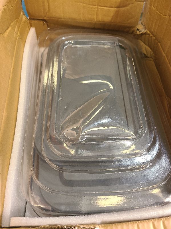 Photo 1 of 8-Piece Deep Glass Baking Dish Set with Plastic lids,Rectangular Glass Bakeware Set with Lids, Baking Pans for Lasagna, Leftovers, Cooking, Kitchen, Freezer-to-Oven and Dishwasher, Gray