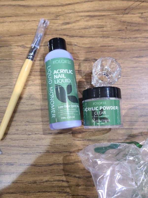Photo 1 of Acrylic Nail Kit Acrylic Powder and Liquid Set with Kolinsky Nail Brush, Lamp (Not Required) for Home DIY Salon Nails Application