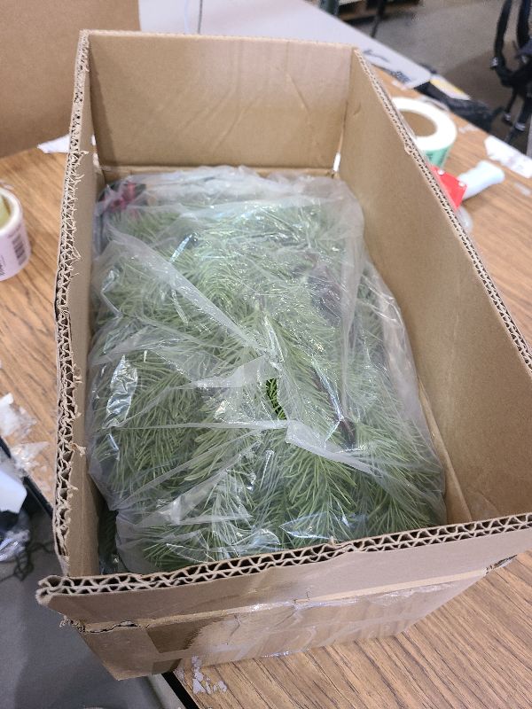 Photo 1 of 2 Pcs 6 Ft Realistic Christmas Norfolk Pine Garland-Long Artificial Greenery Christmas Decoration for Stairs,Table,Fireplace,Mantle,Indoor