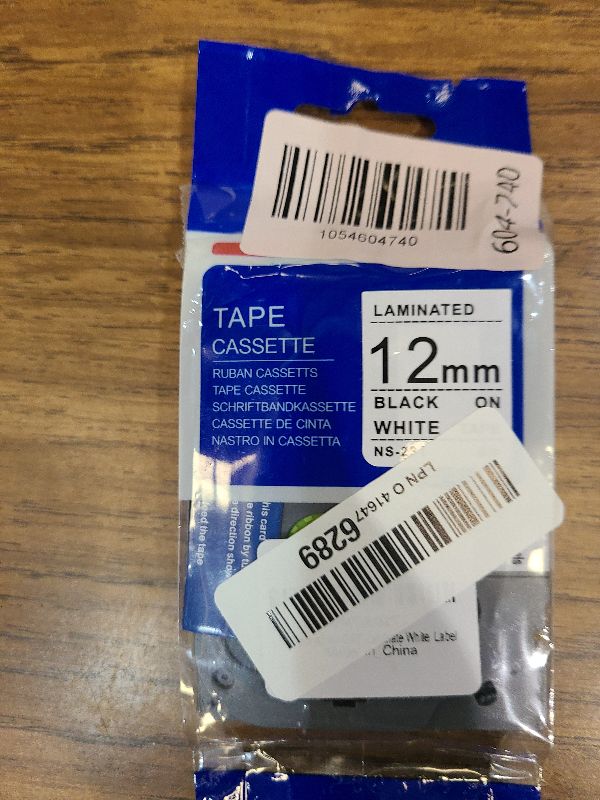 Photo 1 of 1-Pack 12mm 0.47" Laminated White Label Maker Tape Refill – Replacement for Brother TZE2312PK TZe-231 TZ-231, Compatible with Brother P-Touch Label Maker PT-D200 PT-H100 PT-D220 PT-D400AD PT-D400