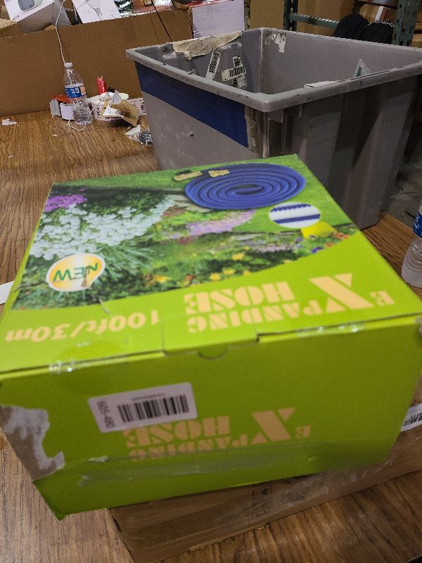 Photo 1 of 100 ft Expandable Garden Hose, 2025 Upgraded Retractable Flexible Water Hose 100ft with 10 Function Spray Nozzle, Lightweight, Kink-free,Expanding Hoses With 3/4" Solid Brass Fittings
