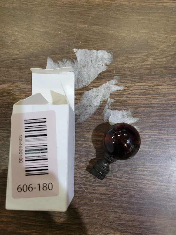 Photo 1 of 1 Pack Tawny Crystal Lamp Finial Cap - Handmade, Ball Shaped Patterned Glass with Screw Knob Base, Decoration Accessories for Table and Floor Lamp Shade Top (2 Inches Tall, Bronze Finish)
