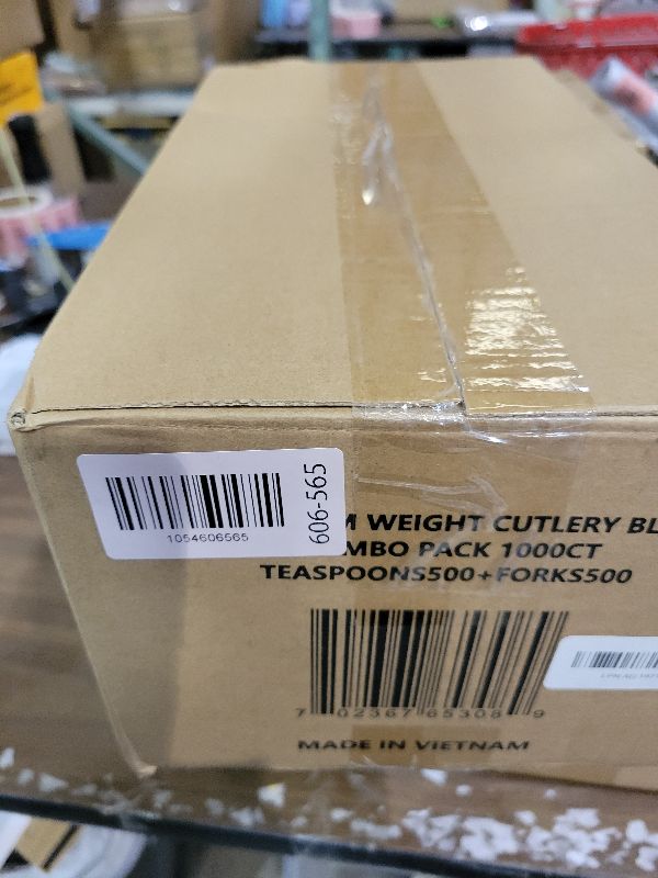 Photo 1 of 1000 Pcs Black Plastic Utensils Set - 500 Forks And 500 Teaspoons, Plastic Forks And Spoons Set - Bulk Black Cutlery Set