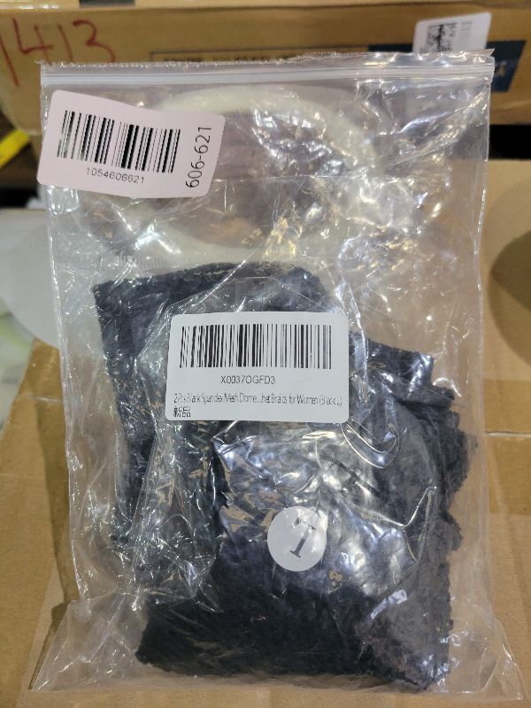 Photo 1 of 2 Pcs Black Mesh Dome Wig Cap Elastic Crochet Braid Wig Caps for Making Wig (Black L)