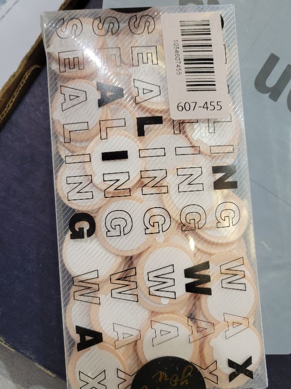 Photo 1 of 100Pcs Pink Letter L Adhesive Wax Seal Stickers, Hand-Made, No Need Seal Stamp, Tear and Use Wax Stickers for Wedding Invitations, Envelopes, Christmas Gift