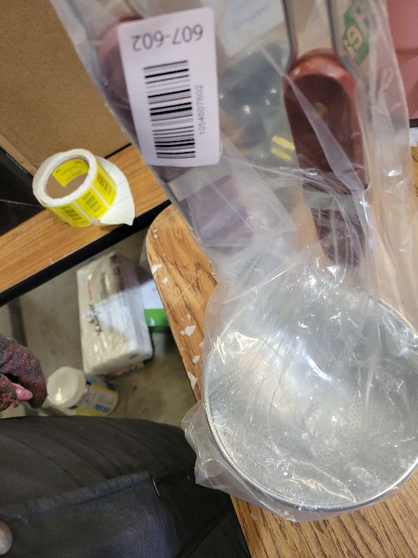 Photo 1 of 2 Packs Mesh Pasta Basket Strainer with Wooden Handle Stainless Steel Mesh Spider Strainer for Pasta, Noodles, Dumpling(4.7"D x 5.5"H)