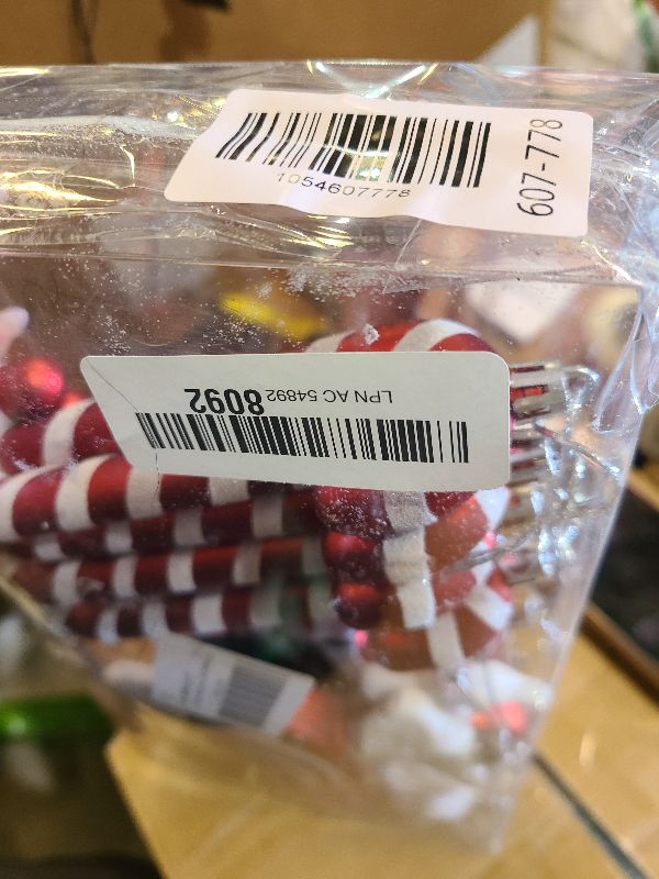 Photo 1 of 14Pcs Christmas Candy Cane Lollipop Ornaments for Christmas Tree Decorations,Red and White 6.5Inch Assorted Shapes Hanging Ornament with Ribbon for Xmas New Year Holiday Festival Home Party Decor