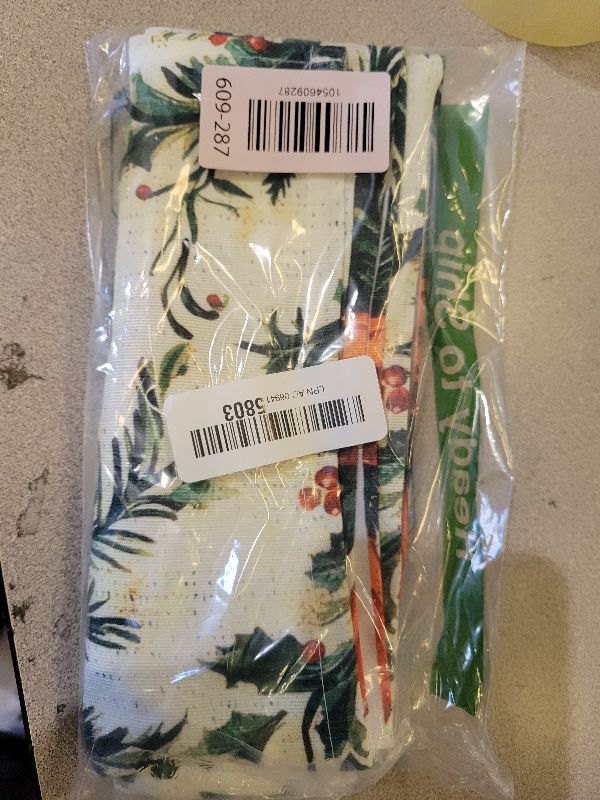 Photo 1 of ?VIV CHERBL Christmas Table Runner with Pine Branches, Red Bows & Holly Berries, Table Decoration for Dining Party and Home Decor,72x13 inches