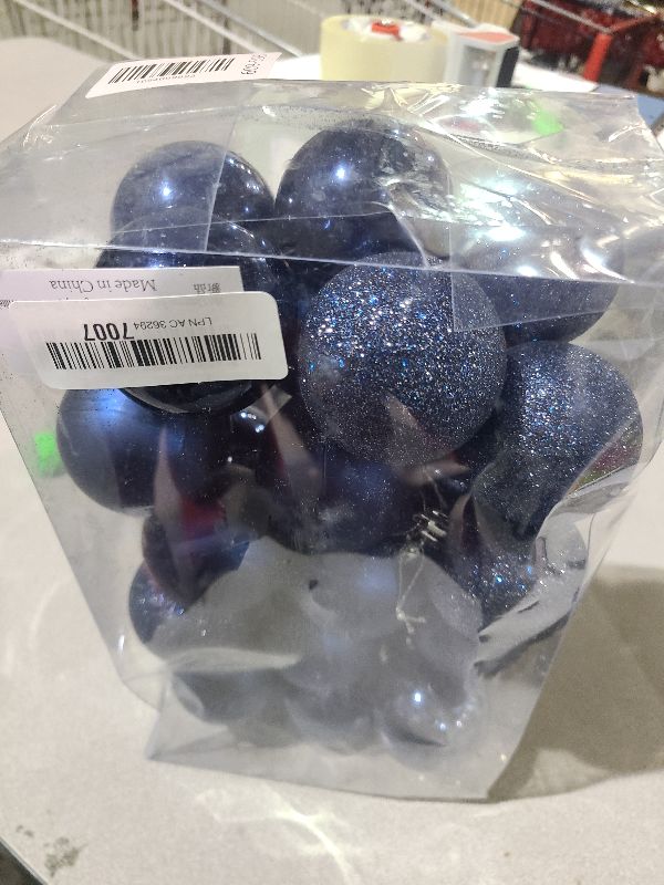 Photo 1 of 30ct Christmas Ball Ornaments, 2.36" Shatterproof Christmas Tree Decorations, Perfect Hanging Ball for Indoor/Outdoor Holiday Party Decor (Dark Blue)
