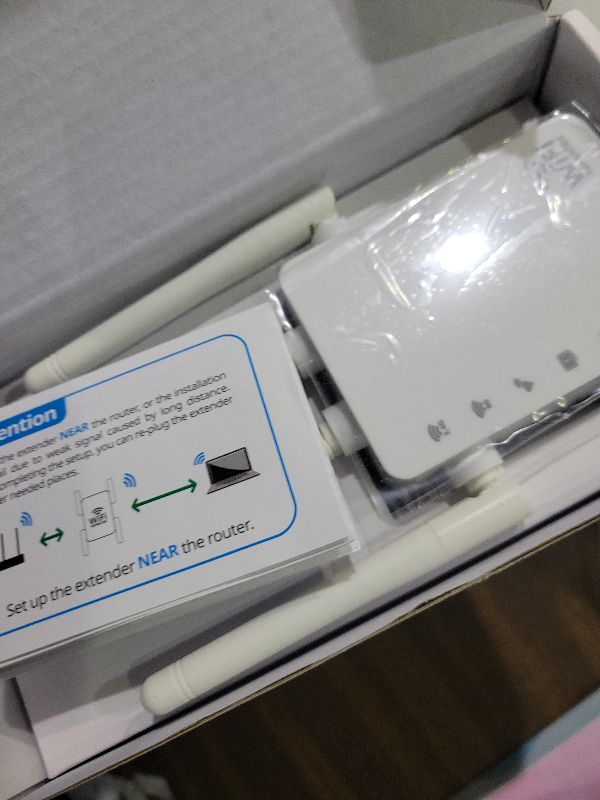 Photo 1 of 1200Mbps WiFi Extender Signal Booster – Dual Band WiFi Speed Enhancer, EasyMesh Compatible, 4 Directional Antennas (12880 Sq.ft),WiFi Booster Supports 105 Devices, Ethernet Port and Easy Setup