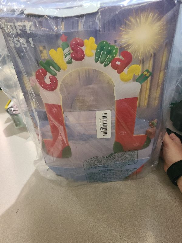 Photo 1 of 10 FT Christmas Inflatables Outdoor Yard Decorations, Giant Outdoor Christmas Blow up Archway/Arch, Blowups Build-in LED Light for Holiday Party Xmas New Year Outside Patio Garden Lawn Winter