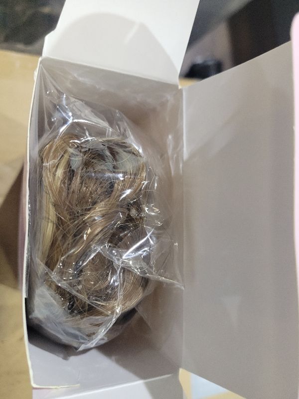 Photo 1 of 12 Inch Ponytail Extension - Clip in Ponytail Hair Extensions, Curly Wavy Pony Tails Hair Extensions, Synthetic Claw Clip Ponytail Extension for Women (Color: Light Brown With Blonde Highlights)