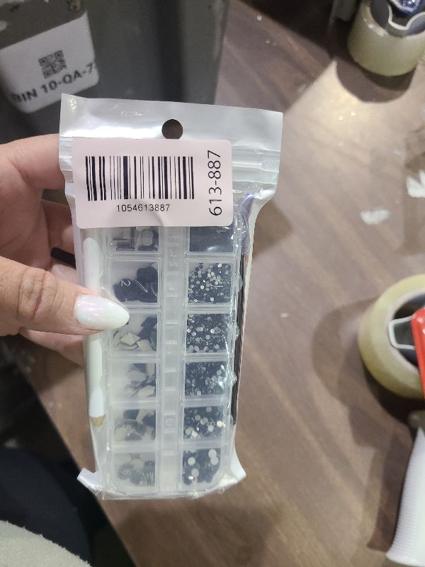 Photo 1 of 2052Pcs Black Nail Art Rhinestones Kit 72 Multi Shapes Crystal Flatback Rhinestones Gems +1980 Jet Black Round Beads Glass Stones Diamonds Jewels w Tweezer & Wax Pen for Nail Faces Eyes Makeup Crafts