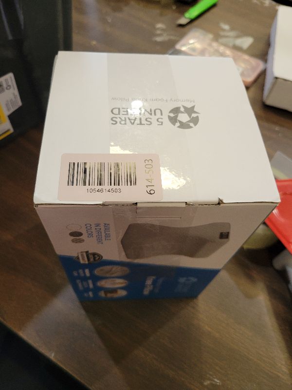 Photo 1 of 5 STARS UNITED Knee Pillow for Side Sleepers - Hip Pain Relief, Memory Foam Leg Cushion for Side Sleeping - Between Legs Pillow for Sciatica & Lower Back Pain, White