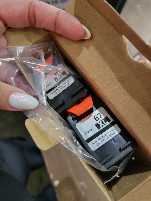 Photo 1 of 67XL Black Ink Cartridge for HP Ink 67 Replacement HP 67 Black Ink Cartridge HP67 HP67XL Envy 6055e 6000 6455e 6400 6458e DeskJet 2755e 2700 2700e 2752e 2734e 4155e 4100e Printer Ink HP 67 XL