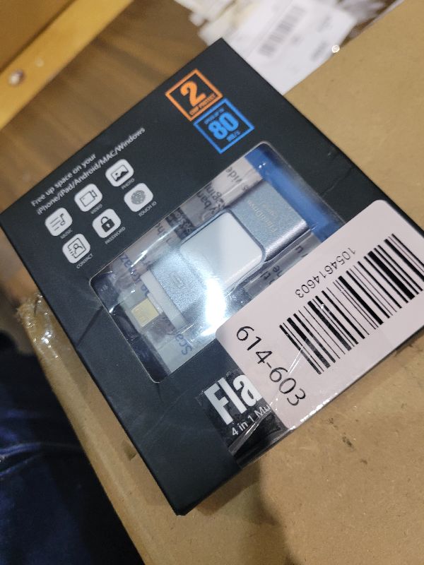 Photo 1 of 128GB Flash Drive for iPhone Photo Stick,Thumb Drive USB Stick High Speed Transfer USB Drives External Picture Video Storage Memory Expansion for iPhone/iPad/PC (Blue)