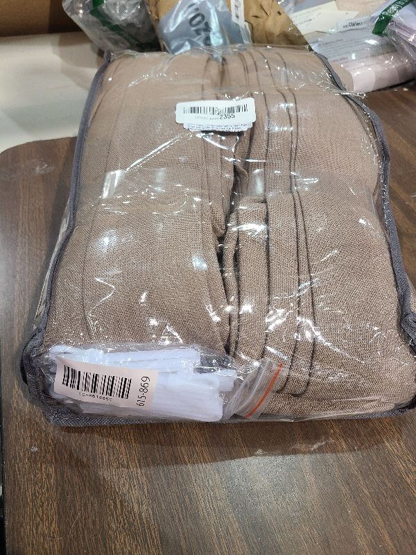 Photo 1 of 120 Inch Linen Curtains Pinch Pleated for Living Room Tall Windows Custom Made Pleat Drape with Hooks Rings Back Tab Privacy Semi Sheer Extra Long Linen Drape Curtains 120 Length Brown Chocolate 10ft