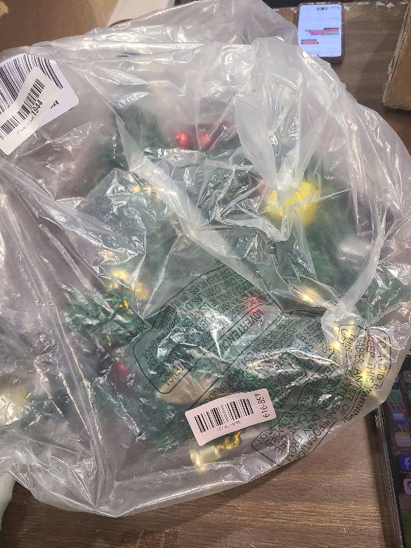 Photo 1 of 2 Pack Solar Mini Christmas Tree Decorations Lights, 30 Inch 8 Flashing Modes Waterproof Xmas Decor, 60 LED Lights with Ornaments 6 Lighted Gift Boxes for Porch Pathway Yard Garden (Warm White)