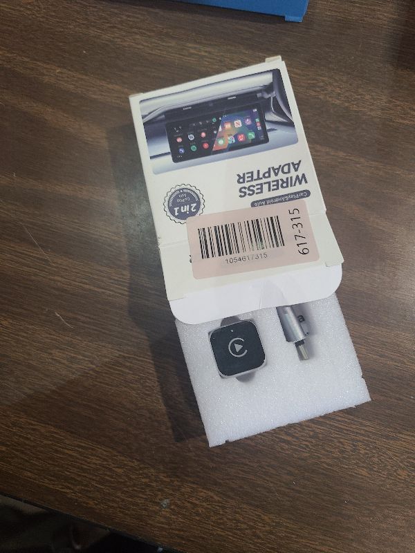 Photo 1 of 2-in-1 Wireless CarPlay Adapter Support Apple CarPlay & Android Auto, Mini Bluetooth USB A & USB C Dongle Convert Wired to Wireless Compatible with iPhone & Android