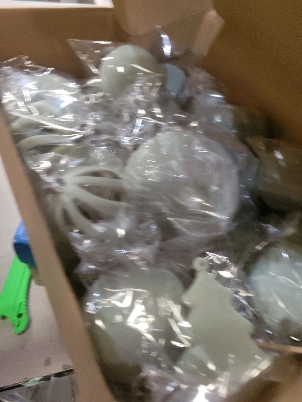 Photo 1 of 18Pcs Velvet Christmas Tree Ornaments Set, Pastel Green Shatterproof Flocked Christmas Decorations Bulk for Tree, Classic Decorative Hanging Ball Ornaments for Xmas Holiday Home Party Decor